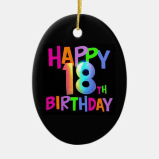 Ornement En Céramique COULEUR MULTI de JOYEUX 18ème ANNIVERSAIRE