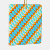 Ornement En Céramique Couleur Turquoise Bleu Orange Jaune Motif (Droite)