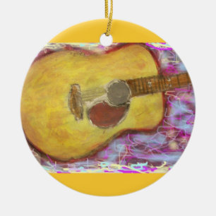 Ornement En Céramique Couleurs de guitare acoustique