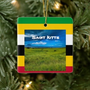 Ornement En Céramique Couleurs du drapeau de Saint-Kitts