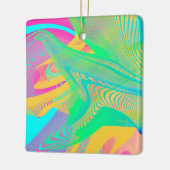 Ornement En Céramique COULEURS FLUO - Art Fractal - (Gauche)