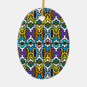 Ornement En Céramique Couleurs vives motif africain