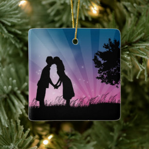 Ornement En Céramique Couple de baiser