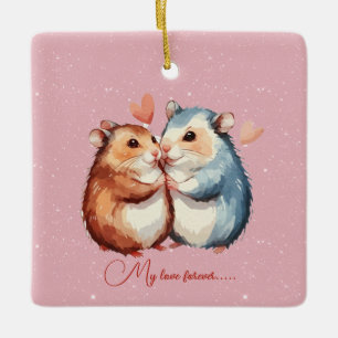 Ornement En Céramique Couple de souris couple Valentine