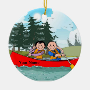 Ornement En Céramique Couples de canoë