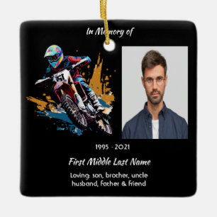 Ornement En Céramique Course de moto de motocross souvenir mémorial
