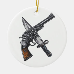 Ornement En Céramique Couteau Pistolet