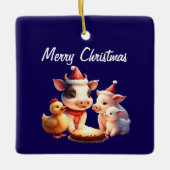 Ornement En Céramique cow, pig, lamb and chicken Ornament (Devant)