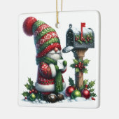 Ornement En Céramique Cozy Christmas Gnome Art – Festive Holiday (Gauche)