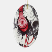 Ornement En Céramique Crâne avec conception casque (Droite)