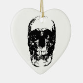 Ornement En Céramique Crâne d'art pop noir et blanc (Droite)