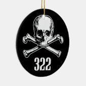 Ornement En Céramique Crâne et os 322 (Droite)