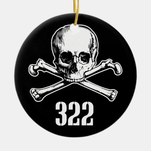 Ornement En Céramique Crâne et os 322 (Devant)