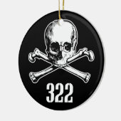 Ornement En Céramique Crâne et os 322 (Gauche)