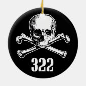 Ornement En Céramique Crâne et os 322 (Dos)