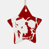 Ornement En Céramique Crâne - Rouge & Blanc métal Imaginaire Art (Droite)