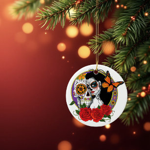 Ornement En Céramique Crânes à sucre Art Nouveau