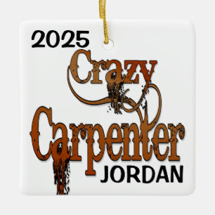 Ornement En Céramique Crazy Carpenter PERSONNALISÉ