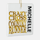 Ornement En Céramique Crazy Cross Country Runner PERSONNALISÉ (Droite)