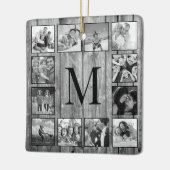 Ornement En Céramique Create Your Custom Photo Collage Rustic Farmhouse (Gauche)