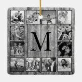 Ornement En Céramique Create Your Custom Photo Collage Rustic Farmhouse (Dos)