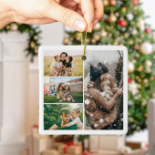 Ornement En Céramique Create Your Own 4 Photo Collage Christmas