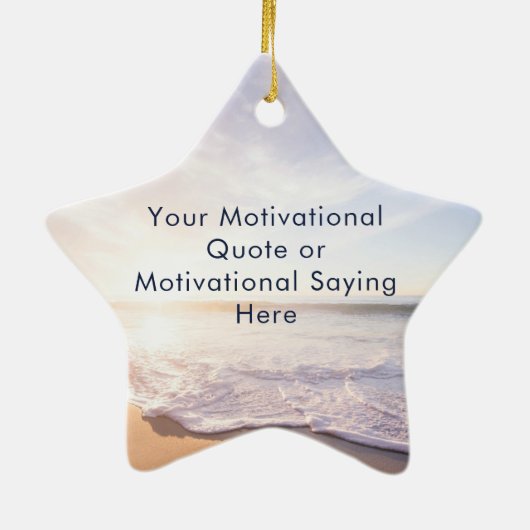 Ornement En Céramique Create Your Own Inspirational Quote Beach Template (Dos)