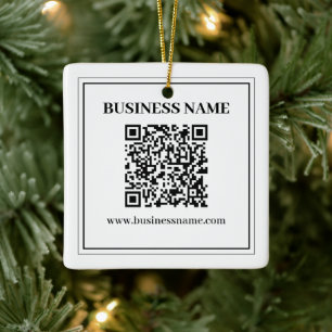 Ornement En Céramique Créer un code QR scannable Noir & Blanc