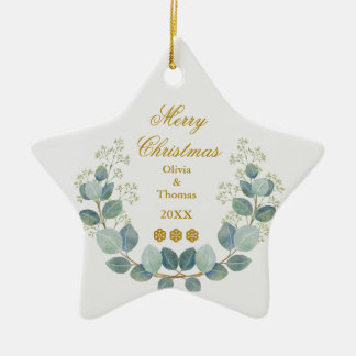 Ornement En Céramique Créez Votre Propre Photo et Texte de Noël Personna