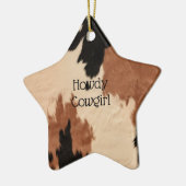 Ornement En Céramique Crème Brown de cowhide (Gauche)