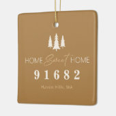 Ornement En Céramique Crème Tan Neutre Accueil Sweet Home Photo Code pos (Gauche)