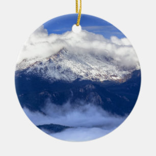 Ornement En Céramique Crête de brochets avec les chutes de neige et les