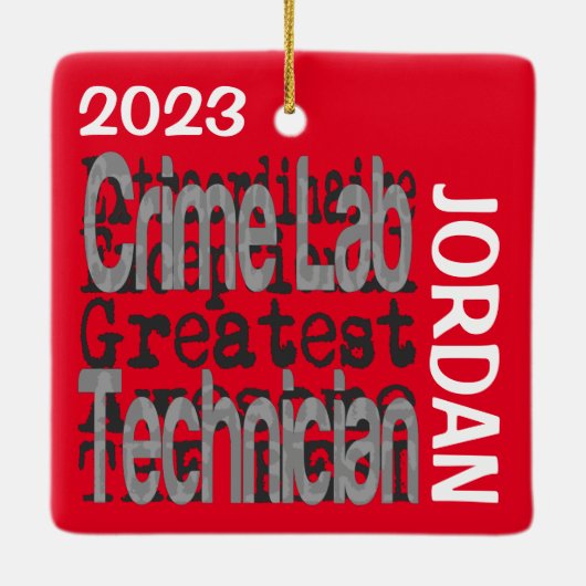 Ornement En Céramique Crime Lab Technician Extraordinaire CUSTOM (Dos)