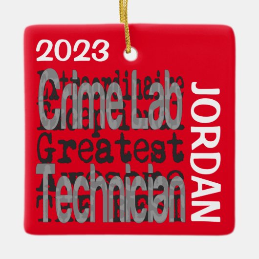 Ornement En Céramique Crime Lab Technician Extraordinaire CUSTOM (Devant)