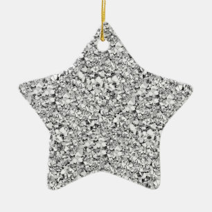 Ornement En Céramique Cristaux de quartz druzy - couleur or blanc
