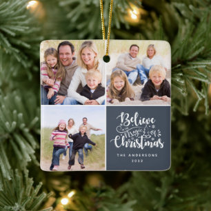 Ornement En Céramique Croire à la magie de la photo de Noël