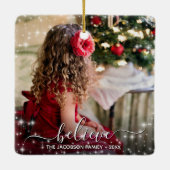 Ornement En Céramique Croire en Noël Étincelles Photo Overlay Plutôt (Dos)