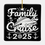 Ornement En Céramique Croisière en famille 2025 Cool Funny Voyage en fam (Dos)