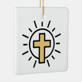 Ornement En Céramique Croix chrétienne simple (Droite)