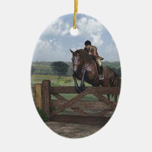Ornement En Céramique Cross Country - Jumping Horse Ornament