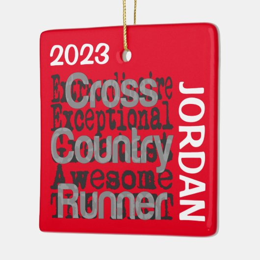 Ornement En Céramique Cross Country Runner Extraordinaire CUSTOM (Gauche)