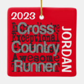 Ornement En Céramique Cross Country Runner Extraordinaire CUSTOM (Dos)