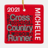 Ornement En Céramique Cross Country Runner Extraordinaire CUSTOM (Devant)