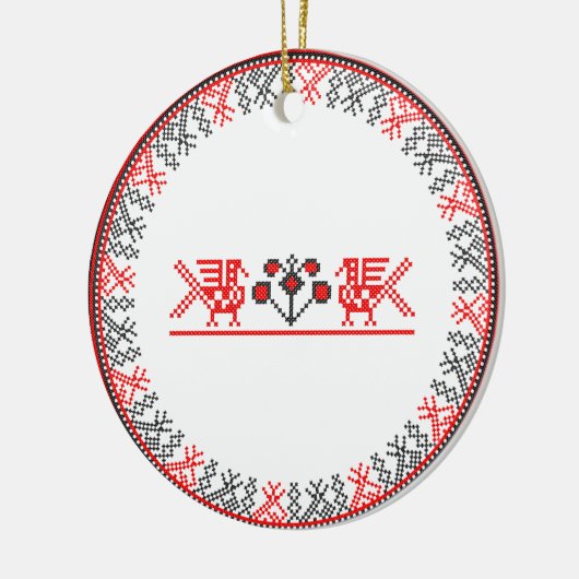 Ornement En Céramique Cross-stitch (Gauche)