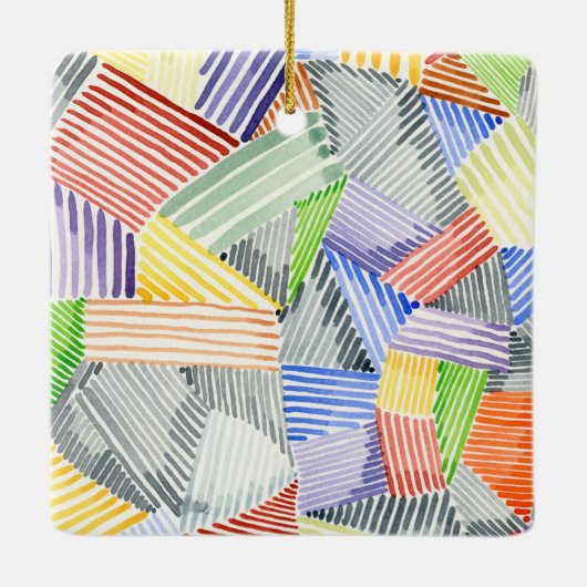 Ornement En Céramique Crosshatch Quilt I (Dos)