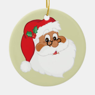 Ornement En Céramique Croyez-vous en père noël noir ?