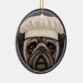 Ornement En Céramique Cuisinier Pug (Droite)