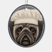 Ornement En Céramique Cuisinier Pug (Gauche)