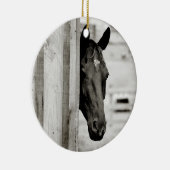 Ornement En Céramique Curieux Cheval noir (Droite)