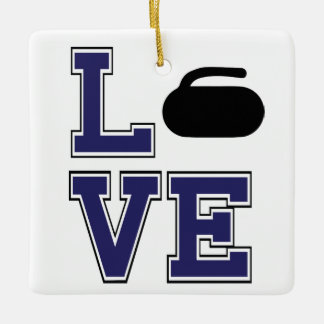 Ornement En Céramique Curling-Père Noël-Curler favori LOVE personnalisé